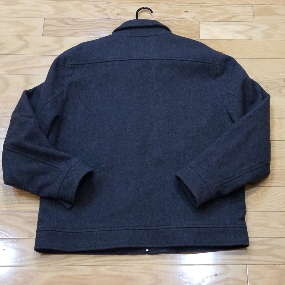 Gap Gray Wool Bomber Jacket Large - image 8